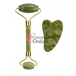 Piatra de jad pentru masaj Cod JD009AA Natural Verde Quart cu 2 piese